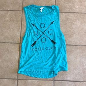 Teal Yoga Soft Muscle Tee